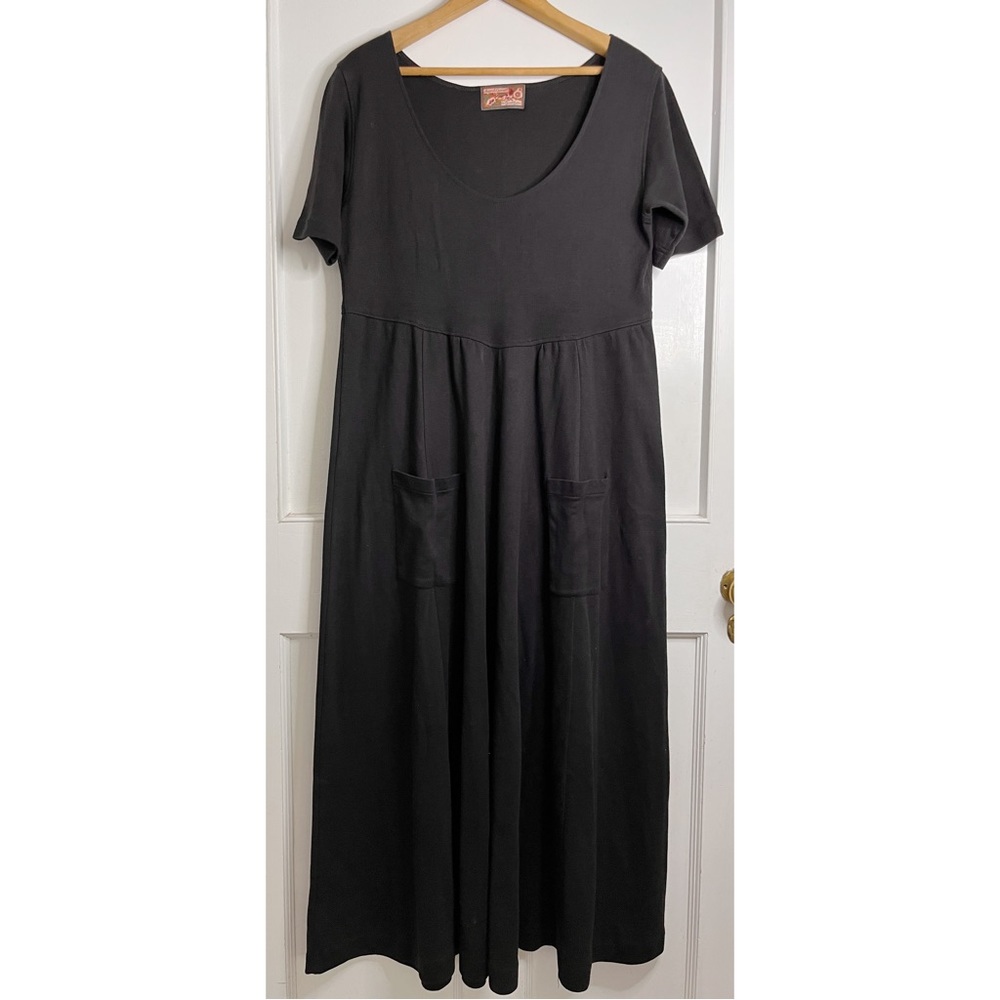 Vintage Long Black April Cornell Dress with Pockets Size M